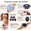 Gold Pink Silicone Strap Sports Smartwatch with Bluetooth Calling & AI Voice - 3