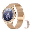 Gold Mesh & Silicone Strap Waterproof Sports Smartwatch with Bluetooth Calling - 1