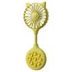 Yellow Mini Suction Cup USB Rechargeable Portable Folding Desktop Fan - 1