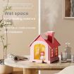 500ML Mini Snow House Humidifier USB Snowman Light, Plug-in Blue - 5