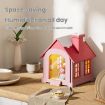 500ML Mini Snow House Humidifier USB Snowman Light, Rechargeable Brown - 6
