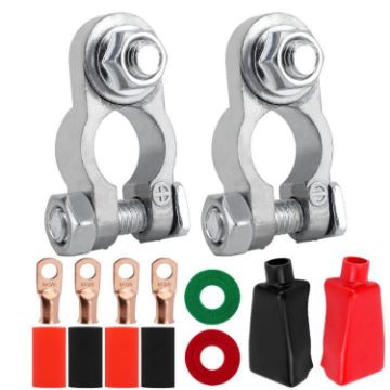 M8 RV Yacht Battery Zinc Alloy Terminal Clip, 2x3/8 inch Specification - 1