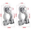M8 RV Yacht Battery Zinc Alloy Terminal Clip 2x3/8" with Brush - 3