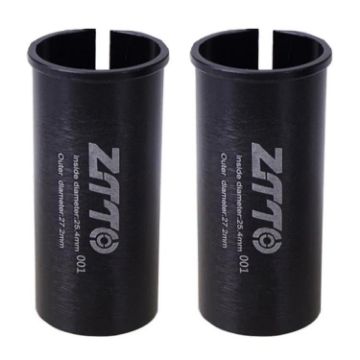 ZTTO Bicycle Seat Post Conversion Sleeve 25.4-27.2mm 2pcs (Black) - 1