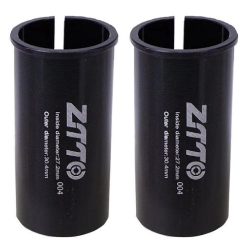 ZTTO Bicycle Seat Post Conversion Sleeve 27.2-30.4mm 2pcs (Black) - 1
