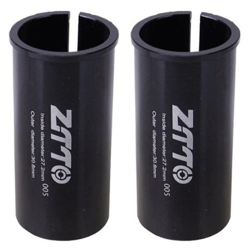 ZTTO Bicycle Seat Post Conversion Sleeve 27.2-30.8mm 2pcs (Black) - 1