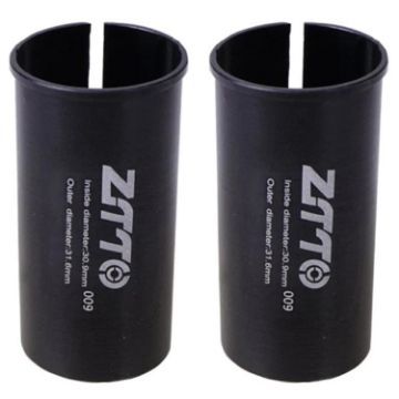 ZTTO Bicycle Seat Post Conversion Sleeve 30.9-31.6mm 2pcs (Black) - 1