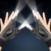 Black Left Hand LED Light Gloves for Night Riding & Car Repair, Rechargeable - 2