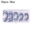 HENGJIA FH013 50pcs Outdoor Fishing Cranked Stripers Hook Set - Black - 1