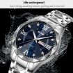 SKMEI Men's Silver Case Gray Dial Quartz Watch, Diamond Luminous Waterproof - 9