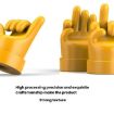 Yellow 4pcs Car Gesture Valve Tire Decorative Rubber Cap Set - 3
