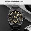 SKMEI 2399 Men's Quartz Watch - Black Gold Steel Band, Business Casual - 3