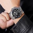 SKMEI 2399 Men's Quartz Watch - Black Gold Steel Band, Business Casual - 9