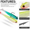 PROBEROS DW6092N6B 5pcs T-Tail Lua Soft Lure Single Hook Bait Set - 5