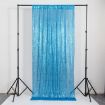 Lake Blue Sequin Embroidered Curtains 120x300cm for Weddings & Parties - 1