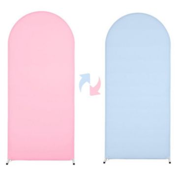 Arch Fabric Cover 150x65cm U Shape Spandex Stretch for Events (Pink+Blue) - 1