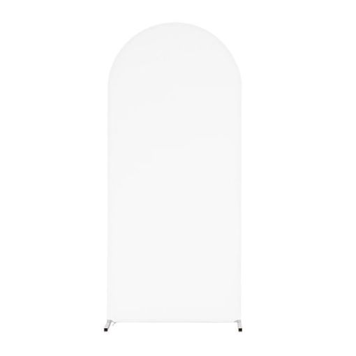 White 180x80cm Arch Fabric Cover U Shape Spandex Stretch Cloth for Events - 1