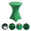 Green Stretch Polyester Cocktail Bar Table Cover - 70x110cm for Weddings - 1