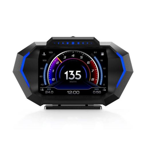 P24 Car HUD Head-up Display OBD+GPS Speedometer Slope Meter - 1