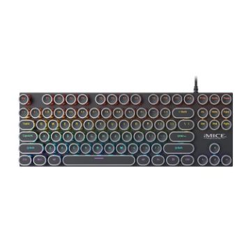 iMICE GK-800 87-Key USB Wired RGB Mechanical Keyboard - Black - 1