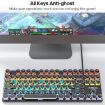 iMICE GK-800 87-Key USB Wired RGB Mechanical Keyboard - White Round Keycap - 3