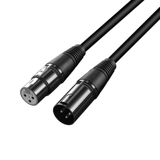 VEGGIEG 1m Male to Female XLR Balanced Stereo Microphone Cable (Black) - 1