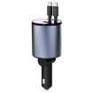 100W Metal Car Charger, Retractable Cable, TYPE-C+TYPE-C (PD+QC) - 1