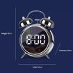 LED Screen Alarm Clock - 12/24H, Loud Metal, Night Light, Plug-In (Black) - 7