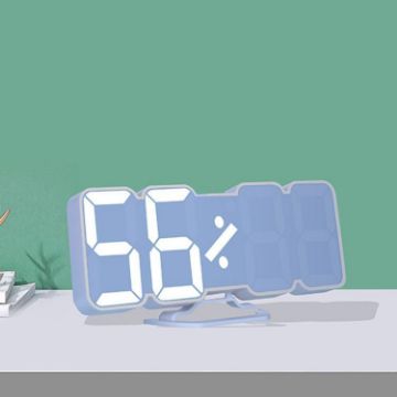 RGB 3D Digital Clock: Voice Control, Adjustable Brightness, Temp Display - 1