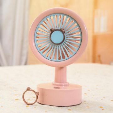 Pink Bear Student USB Desktop Fan with Replaceable Animal Ears, Multi-Speed - 1