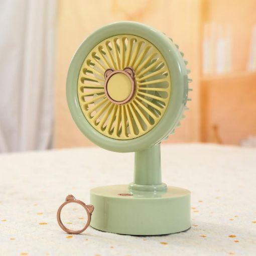 Green Bear Student USB Desktop Fan with Replaceable Animal Ears, Multi-Speed - 1