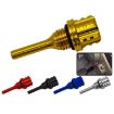 CNC Aluminum Alloy Hexagonal Oil Dipstick Motorcycle Decoration Silver - 2