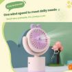 Pink Cartoon Rabbit Desktop & Handheld Fan - USB Charging, Adjustable Wind - 7