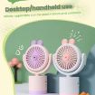 Pink Cartoon Rabbit Desktop & Handheld Fan - USB Charging, Adjustable Wind - 8