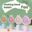 Light Blue Cartoon Rabbit USB Desktop & Handheld Fan, Adjustable Wind Direction - 5