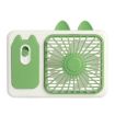 Green Cute Cartoon Kitten Camera Handheld Rechargeable Fan with Stand - 1