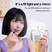 Rechargeable Clip-On Selfie Ring Light with Mirror - 3 Color Modes, White - 3