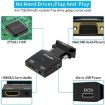 QGeeM VGA to HDMI Adapter with Micro USB Power & Audio 1080P 60Hz Black - 6