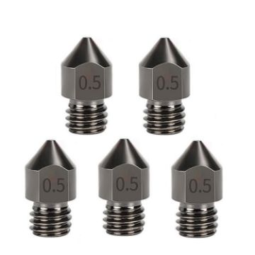 MK8 Hardened Steel Nozzle 1.75/0.5mm 5pcs Pack for 3D Printer Hotend - 1