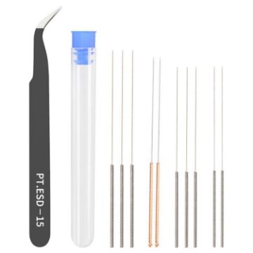 3D Printer Nozzle Cleaning Kit - 12 in 1 MK8 0.4mm Stainless Steel Needle - 1
