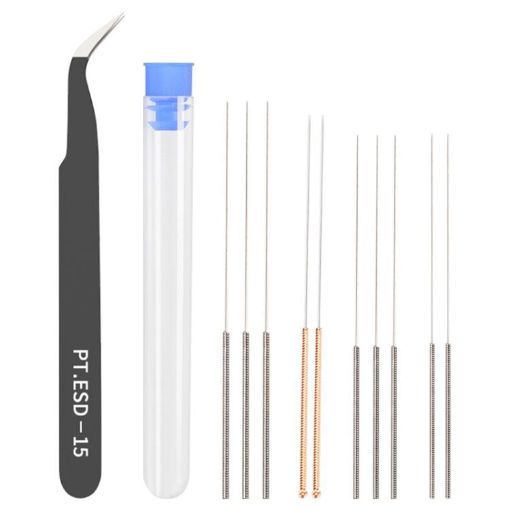 3D Printer Nozzle Cleaning Kit - 12 in 1 MK8 0.4mm Stainless Steel Needle - 1