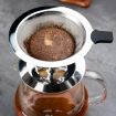 V60 Stainless Steel Coffee Filter with Base, 1-4 Cups, 600-Mesh Pour Over - 3