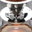 V60 Stainless Steel Coffee Filter with Base, 1-4 Cups, 600-Mesh Pour Over - 4