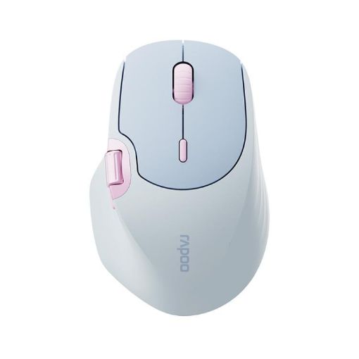 Rapoo MT560 3-Mode Wireless Bluetooth Ergonomic Mouse - Light Blue - 1