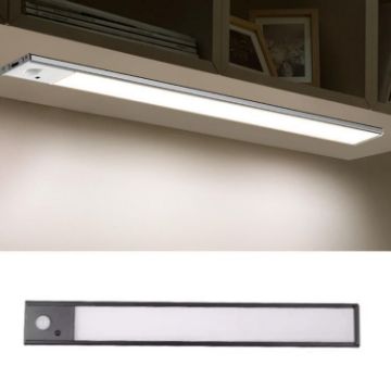 Rechargeable 80cm Motion Sensor Light Bar with Remote - Black Cabinet Lamp - 1