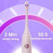 Rechargeable Sonic Electric Toothbrush, Custom Mode, Antibacterial Heads - 8