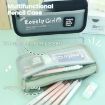 Large Capacity Black Pencil Case with Transparent Front Pocket Organizer - 3