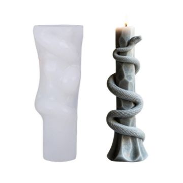 Snake-Shaped Aromatherapy Candle Silicone Mold - Snake Stone Column ZL-982 - 1
