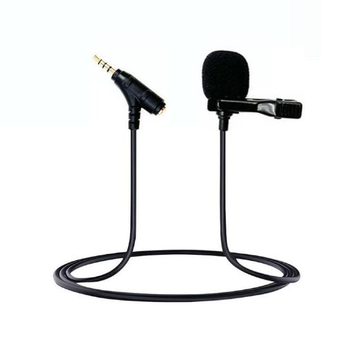 Lavalier Microphone 3.5mm TRRS with Earphone Jack Clip-on Lapel 2m - 1