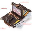 HUMERPAUL BP778 Red Short Leather Wallet RFID Tri-fold Coin Purse - 7
